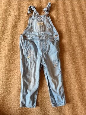 OshKosh B'gosh Light Blue Denim Toddler Overalls with Embroidered Pockets